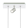 Glide Glass Downlight Center Feed<br />LED Suspension With Power, Mirrored Glass C1 Canopy,<br />shown with FJ Piston in Satin Nickel - Click to Enlarge