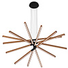 Pix Sticks Tie Stix 24VDC With Power, 7-Light,<br />Satin Black Canopy, Wood Cherry Finish - Click to Enlarge