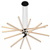 Pix Stick Tie Stix with Remote Power Static White And Warm Dim Technology, 7-Light,<br />Satin Black Canopy, Wood Maple Finish - Click to Enlarge