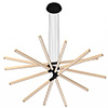 Pix Sticks Tie Stix 24VDC With Power, 7-Light,<br />Satin Black Canopy, Wood Maple Finish - Click to Enlarge