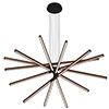 Pix Sticks Tie Stix 24VDC With Power, 7-Light,<br />Satin Black Canopy, Wood Walnut Finish - Click to Enlarge