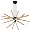 Pix Sticks Tie Stix 24VDC With Power, 7-Light,<br />Satin Black Canopy, Wood White Oak Finish - Click to Enlarge