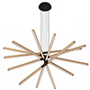 Pix Sticks Tie Stix 24VDC With Power, 7-Light,<br />Antique Bronze Canopy, Wood White Oak Finish - Click to Enlarge