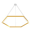 Cirrus MIYO Hexagon With Lit Corners 24VDC Make-It-Your-Own Suspension,<br />Static White And Warm Dim, Satin Brass Finish, White Canopy - Click to Enlarge