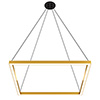 Cirrus MIYO Square Lit Corners, LED Suspension with Power<br />Satin Brass with Black Canopy Finish - Click to Enlarge