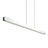Glide Glass Linear Suspension Up And Down Light<br />Center Feed With Power, Mirrored Glass, with White Louver - Click to Enlarge