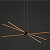 Pix Sticks Tie Stix 24VDC With Power, 3-Light, 48",<br />Satin Black Canopy, Wood Cherry Finish - Click to Enlarge