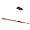 Tie Stix Suspension Power, Center Feed Direct Down Light,<br />Satin Black Canopy, Wood White Oak Finish - Click to Enlarge