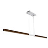 Tie Stix Suspension Power, Center Feed Direct Down Light,<br />Chrome Canopy, Wood Walnut - Click to Enlarge