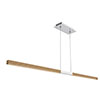 Tie Stix Suspension Power, Center Feed Direct Down Light,<br />Chrome Canopy, Wood White Oak Finish - Click to Enlarge