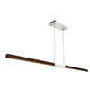 Tie Stix Suspension Power, Center Feed Direct Down Light,<br />Satin Nickel Canopy, Wood Walnut Finish - Click to Enlarge