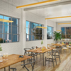 Cirrus MIYO Rectangle Lit Corners LED Suspension with Power, Satin Brass Finish