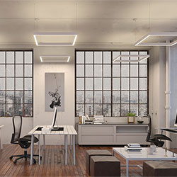 Nova Up/Down MIYO Square With Lit Corners LED Suspension With Power