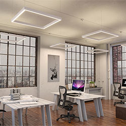 Nova Up/Down MIYO Square With Lit Corners LED Suspension With Power