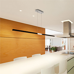 Tie Stix Suspension - Center Feed, Satin Nickle Canopy, Wood Maple Channel Finish