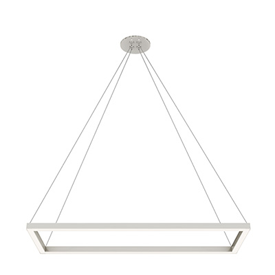 Cirrus MIYO Rectangle With Lit Corners 24VDC LED Suspension, Static White & Warm Dim,<br />Satin Nickel Finish - Click to Enlarge